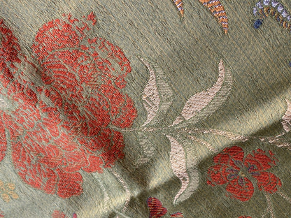 by yard Scalamandre Dragon Tablea Spring Multi Lampas Chinoserie Green MSRP USD 716/y