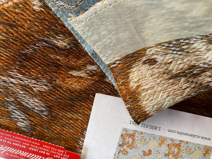 Additional payment Special Order Scalamandre Dragon Tableau, Copper Sky Lampas Chinoserie Blue