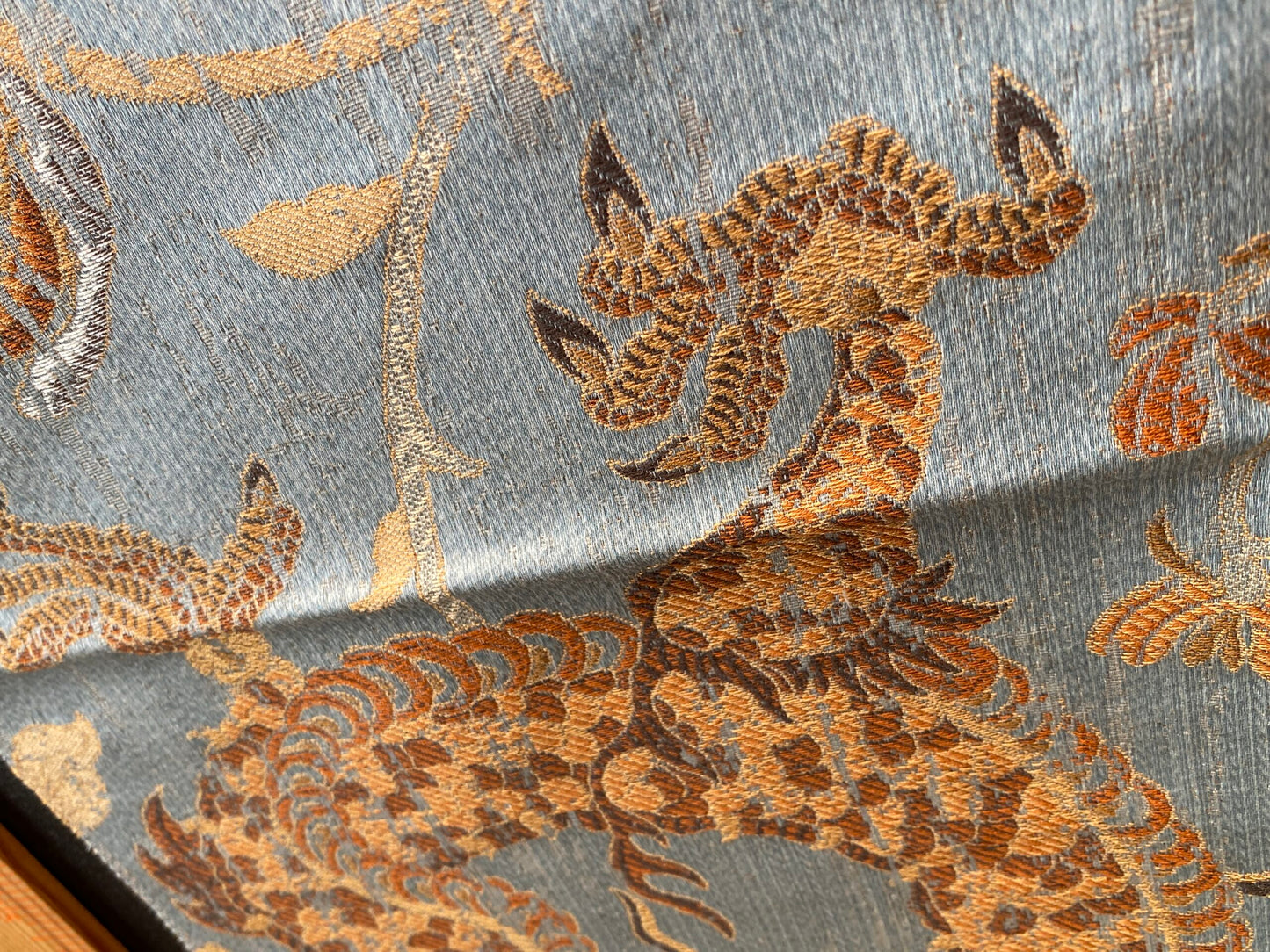 Additional payment Special Order Scalamandre Dragon Tableau, Copper Sky Lampas Chinoserie Blue