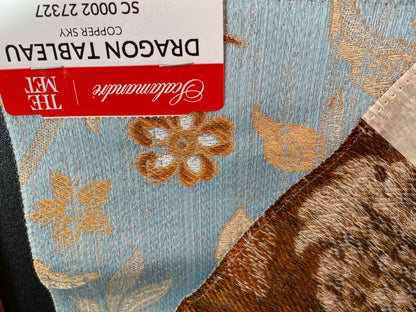 Additional payment Special Order Scalamandre Dragon Tableau, Copper Sky Lampas Chinoserie Blue
