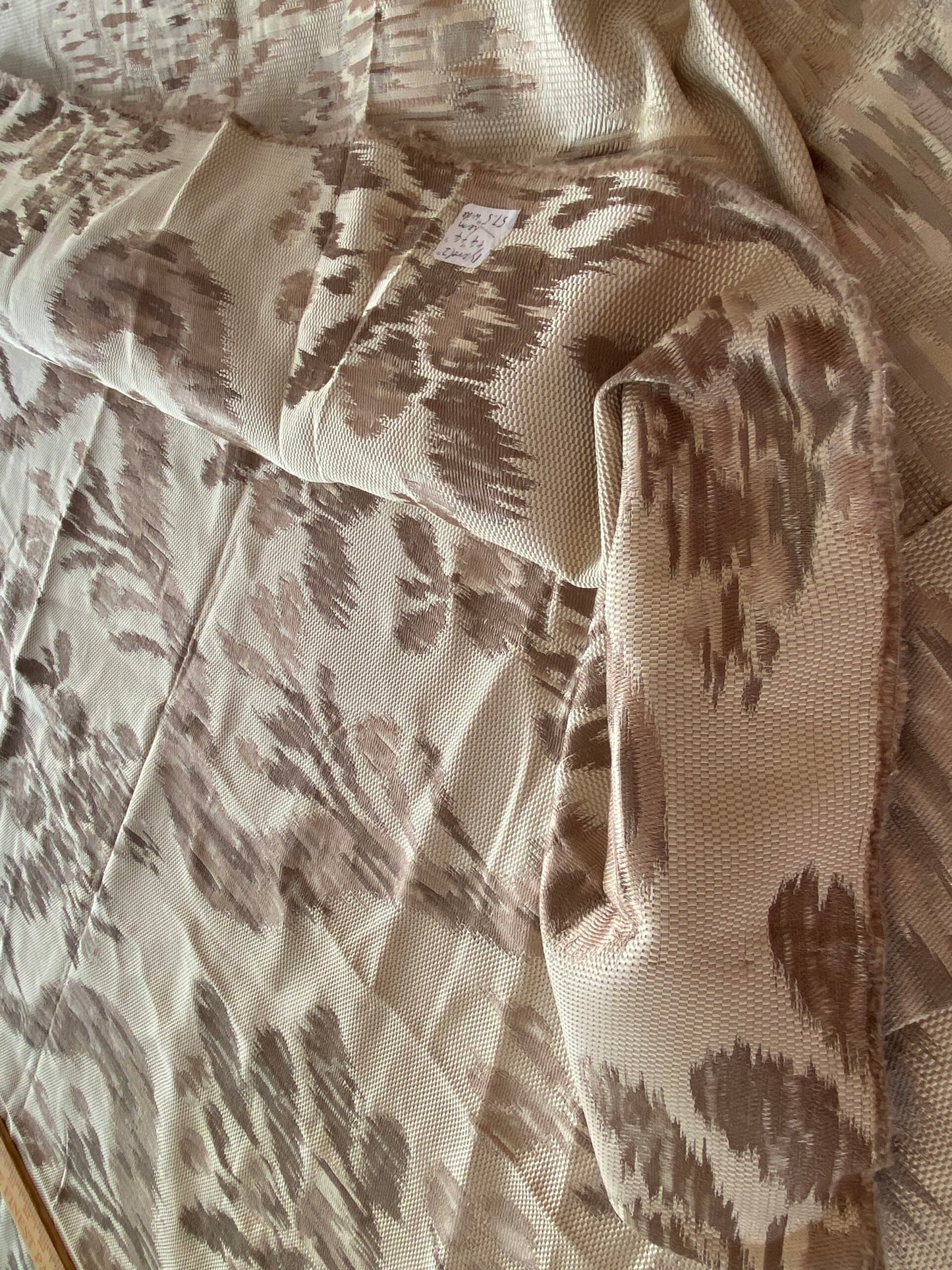 Scalamandre Visby Beige Silver Gold Old World Weavers 100% Silk Lampas - 1 Yard 2 Inches Berkbox65