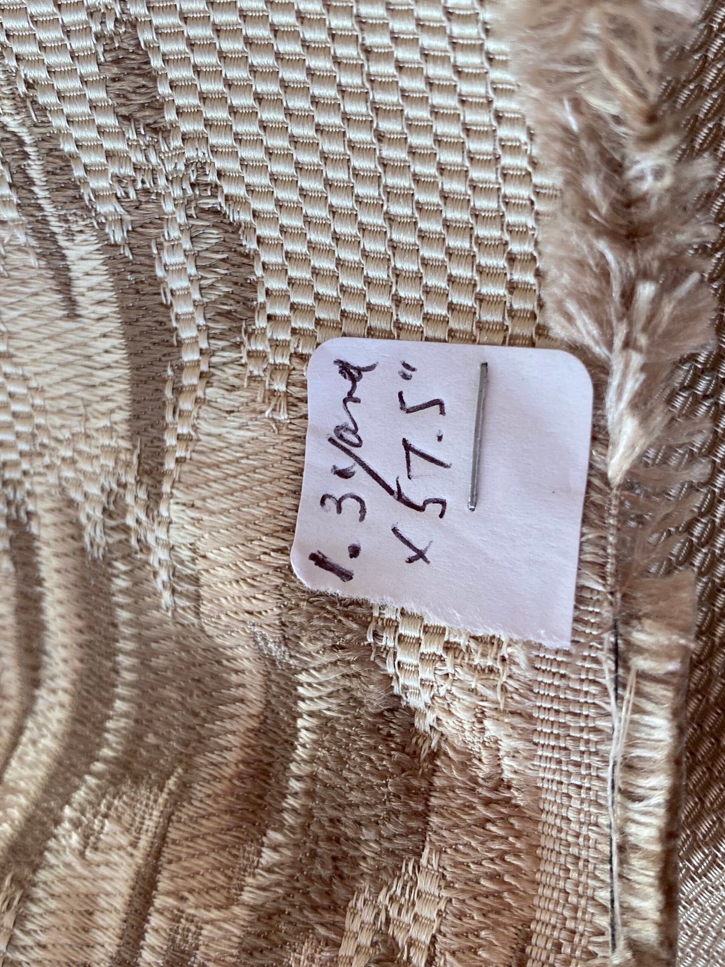 Scalamandre Visby Beige Silver Gold - Old World Weavers 100% Silk Lampas - 1.3 Yard (Berkbox65-30)