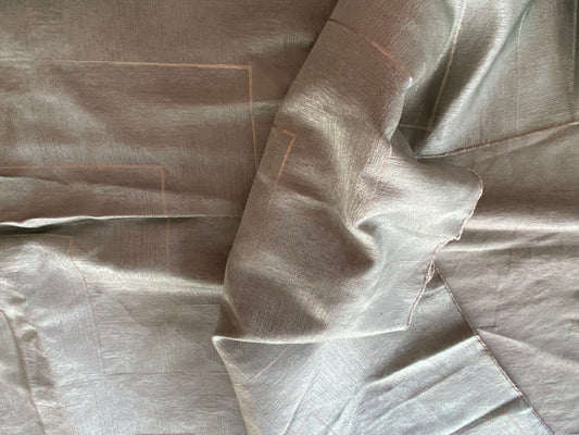 Scalamandre Grey Watkins The Right Angle Woven Silk Blend in Aqua Blue Moire - 2.4 yards