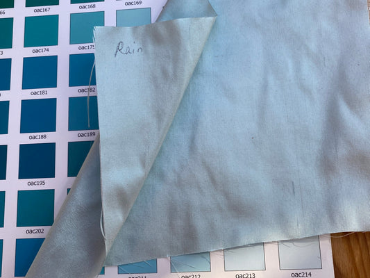 High end Shangri-la 100% Silk Dupionni Rain Blue Radiance Pale Blue MSRP USD 184/Y