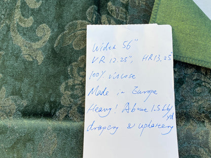 Velvet Rich Emerald Green Printed Renaissance Damask Radiance