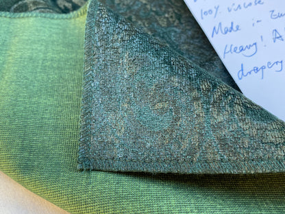 Velvet Rich Emerald Green Printed Renaissance Damask Radiance