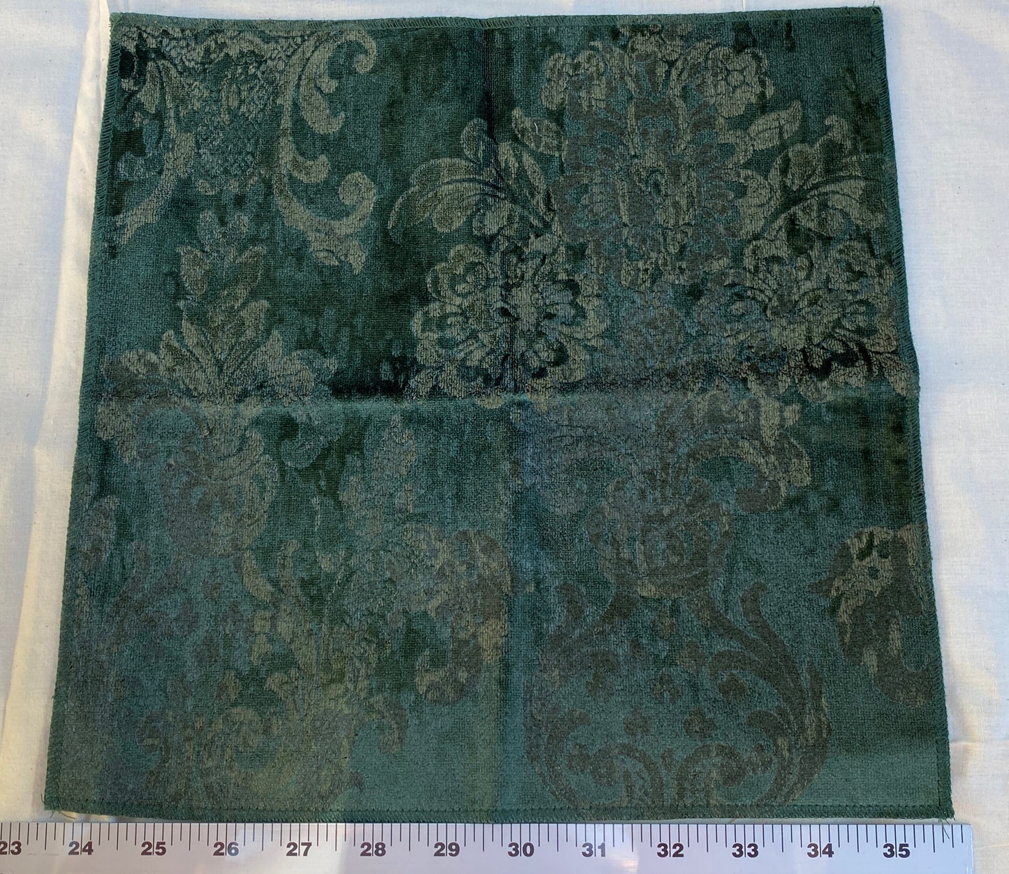 Velvet Rich Emerald Green Printed Renaissance Damask Radiance