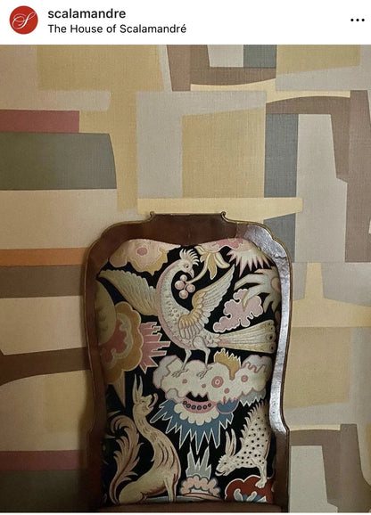 Clarence House Chinon Tapestry Pom &amp; Lotus Acanthus Flora Noir MSRP USD 396/Y