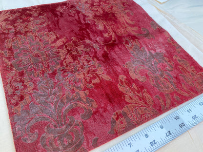 Venice Ruby Velvet Rich Red Printed Renaissance Damask Radiance