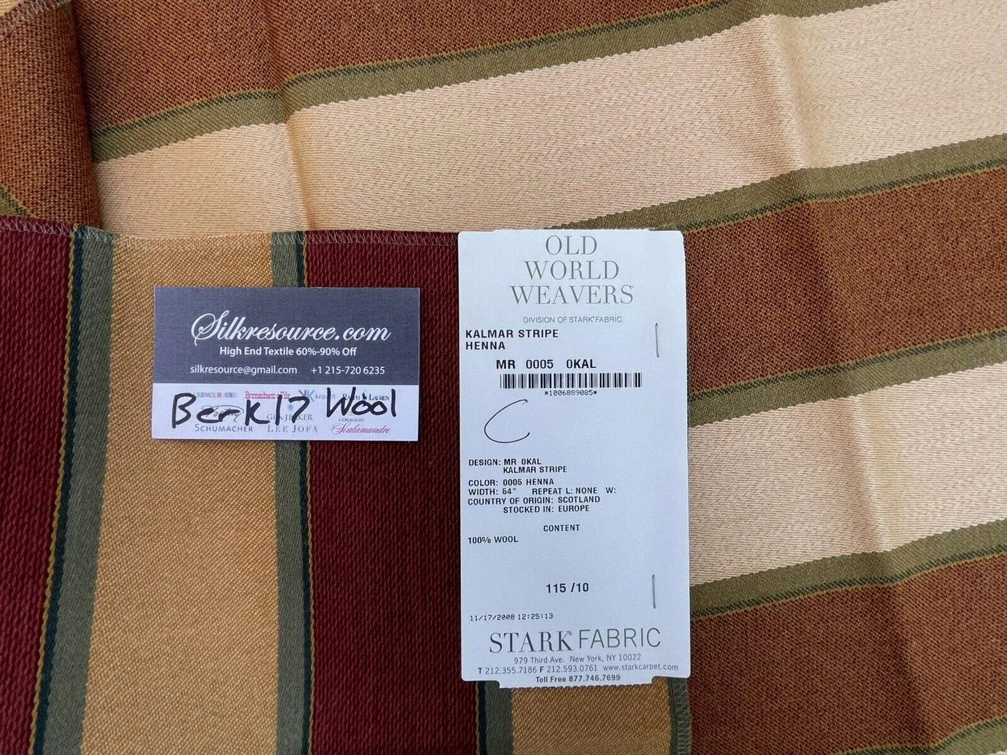 25 Berkbox17 Scalamandre Wool Kalmar Stripe Henna