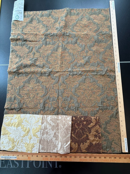 12a Berkbox4 Scalamandre Silk Square Volterra Moss 25” wide 34” long