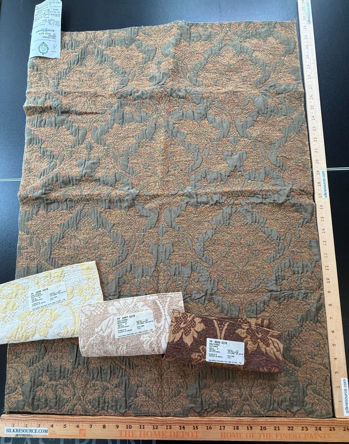 12a Berkbox4 Scalamandre Silk Square Volterra Moss 25” wide 34” long