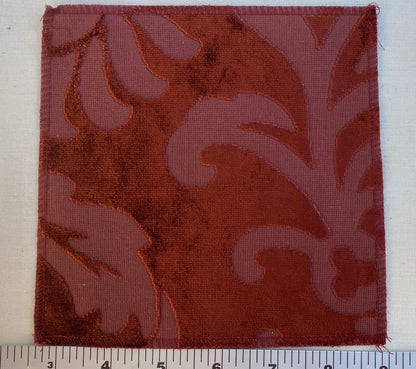 Designer Vienna Evening Red Viscose Cut Velvet