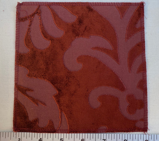 Designer Vienna Evening Red Viscose Cut Velvet