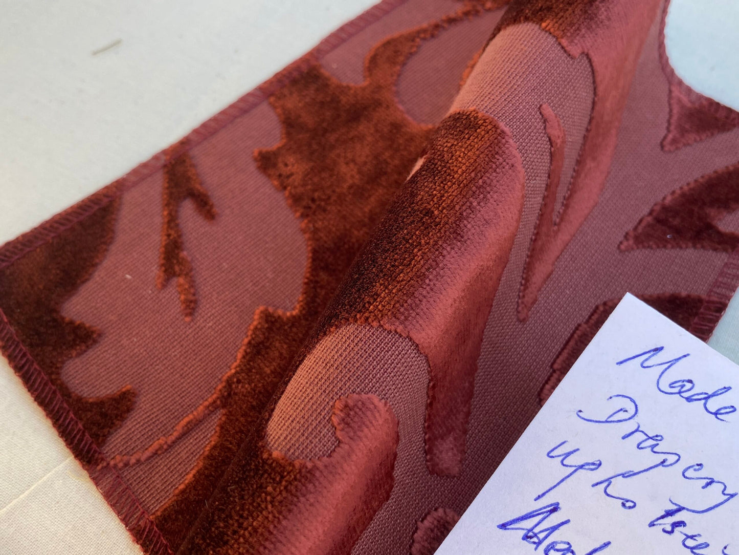 Designer Vienna Evening Red Viscose Cut Velvet