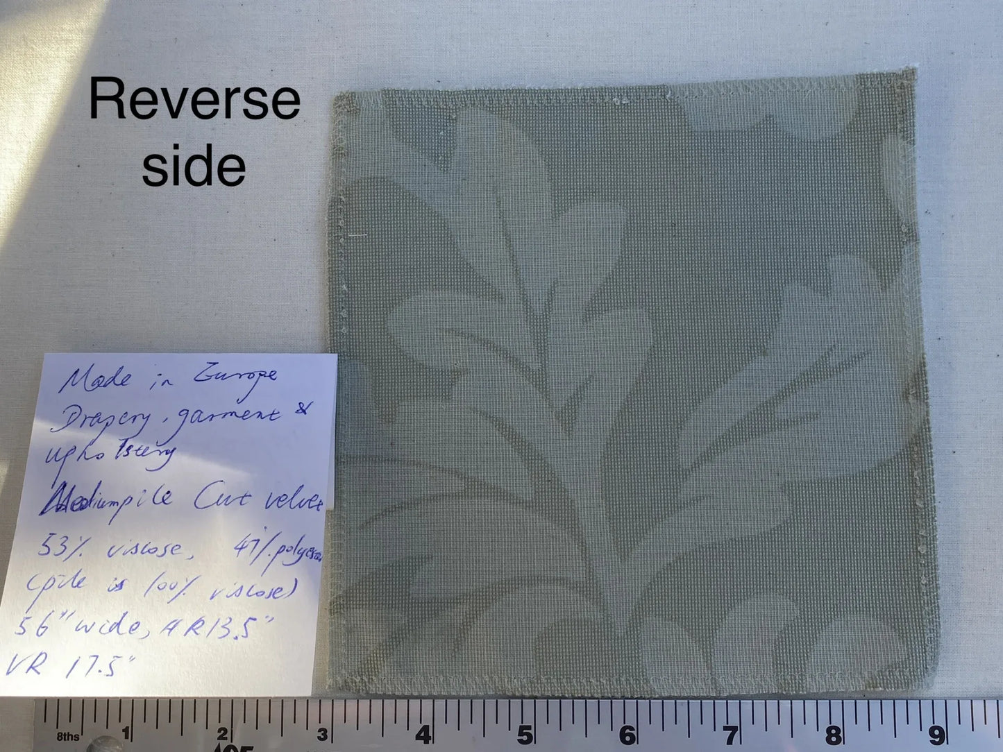 Designer Vienna Evening Icy Aqua Blue Green Cut Velvet