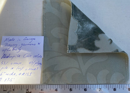 Designer Vienna Evening Icy Aqua Blue Green Cut Velvet