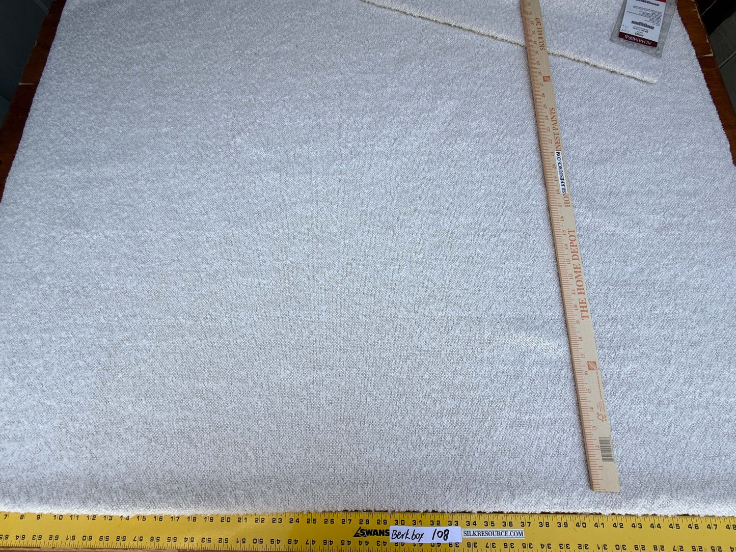 1 Berkbox108 Scalamandre Alhambra Mijo Cream White Solid Texture 2.4yd x54 wide