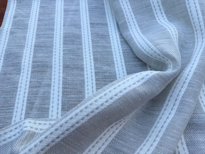 7 Berkbox108 Scalamandre Alhambra Barbate Cloud White Jacquards Linen Stripe Solid Texture 2.4yd x54" wide