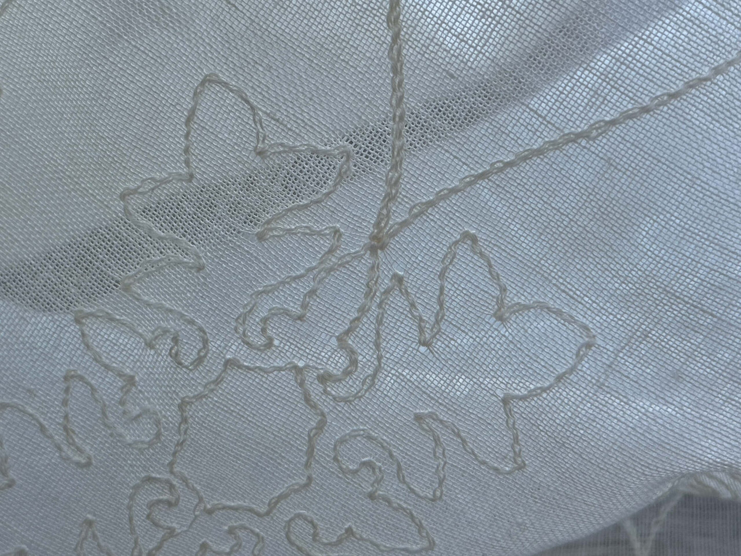 9 Berkbox108 Scalamandre Christian Fiscbacher Chanel Sheer Ivory Ogee Linen Polyester 2.4yd x58" wide