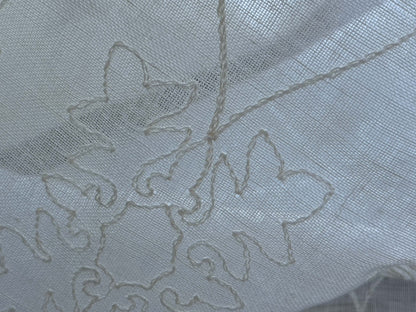 9 Berkbox108 Scalamandre Christian Fiscbacher Chanel Sheer Ivory Ogee Linen Polyester 2.4yd x58" wide