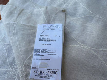 9 Berkbox108 Scalamandre Christian Fiscbacher Chanel Sheer Ivory Ogee Linen Polyester 2.4yd x58" wide