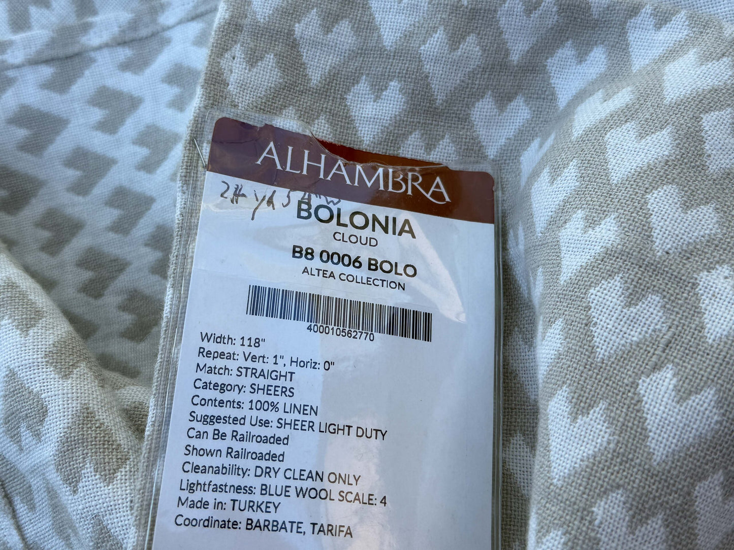 1 Berkbox109 Scalamandre Alhambra Bolonia Cloud Linen Gray White Small Scale Texture 2.4yd x54" wide