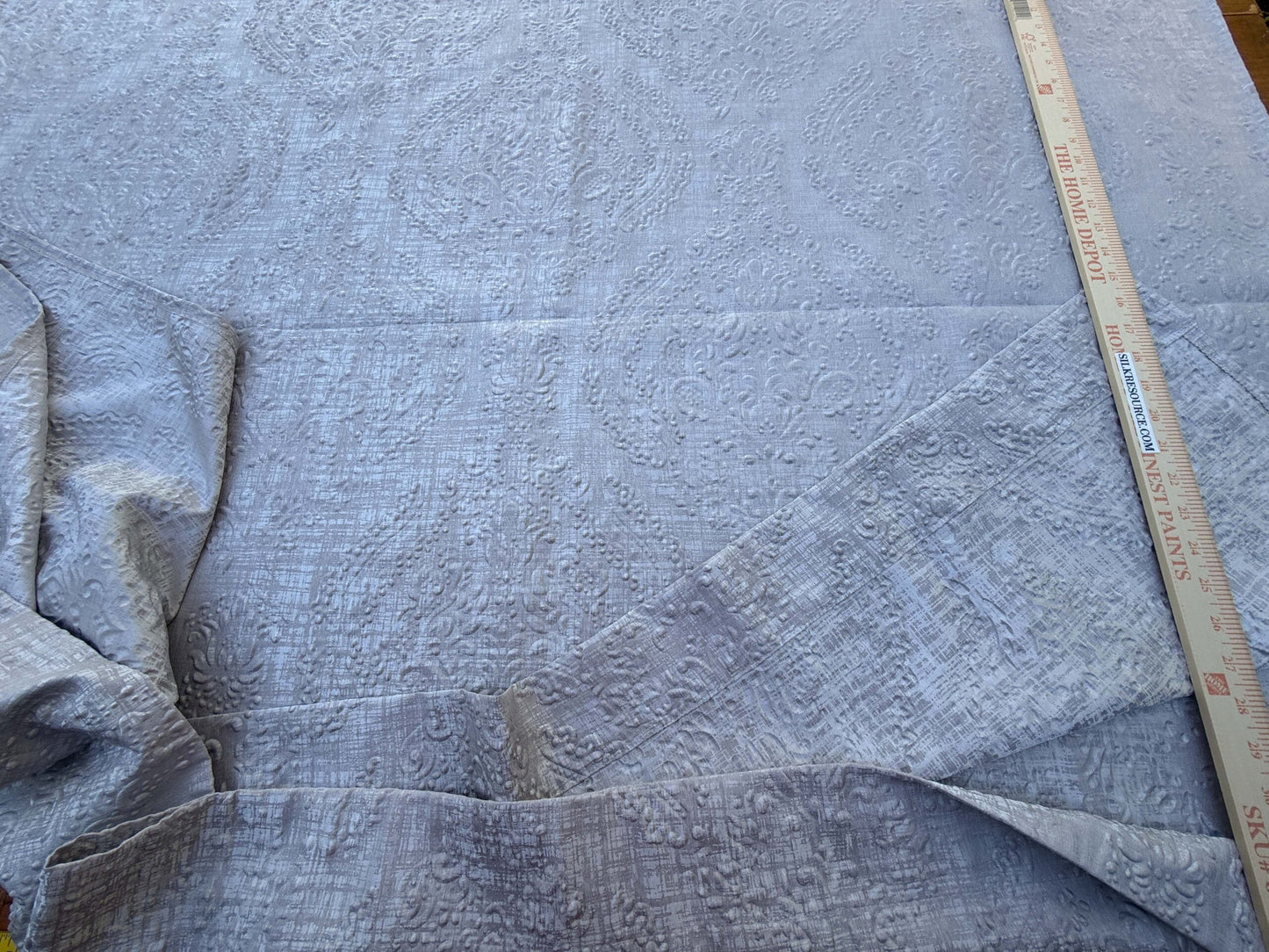 2 Berkbox109 Scalamandre Christian Fischbacher Orient Damask Pearl Grey Polyester 2.4yd x54" wide