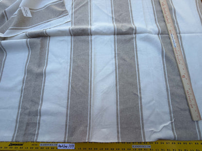 3 Berkbox109 Scalamandre Alhambra Polop Linen Beige Cream Wide Stripe 2.4yd x54" wide
