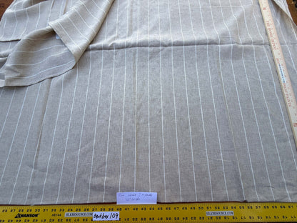 4 Berkbox109 Scalamandre Alhambra Algar Linen Beige Stripe Cotton  2.4yd x54" wide