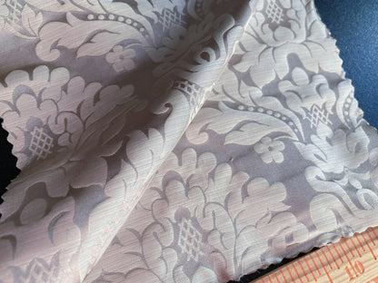 High End Veranda Renaissance Damask 100% Silk Taupe Beige