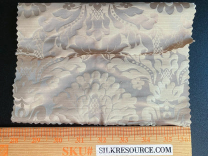 High End Veranda Renaissance Damask 100% Silk Taupe Beige