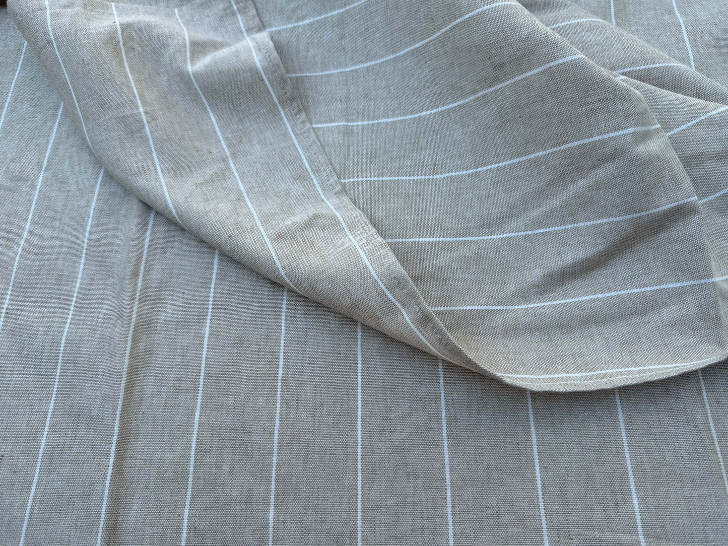4 Berkbox109 Scalamandre Alhambra Algar Linen Beige Stripe Cotton  2.4yd x54" wide