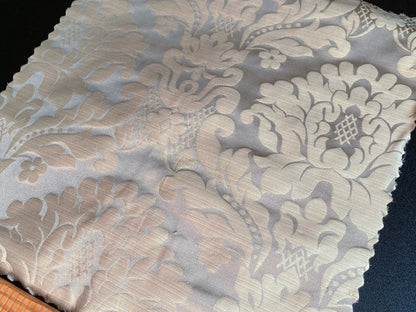 High End Veranda Renaissance Damask 100% Silk Taupe Beige