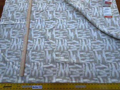 5 Berkbox109 Scalamandre Alhambra Urano Linen Beige White Abstract Cotton 2.4yd x54" wide