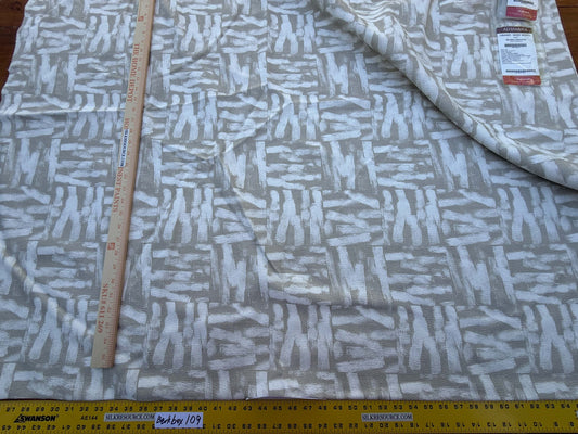 5 Berkbox109 Scalamandre Alhambra Urano Linen Beige White Abstract Cotton 2.4yd x54" wide