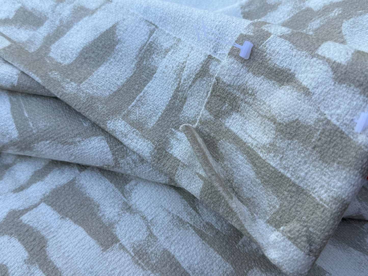 5 Berkbox109 Scalamandre Alhambra Urano Linen Beige White Abstract Cotton 2.4yd x54" wide