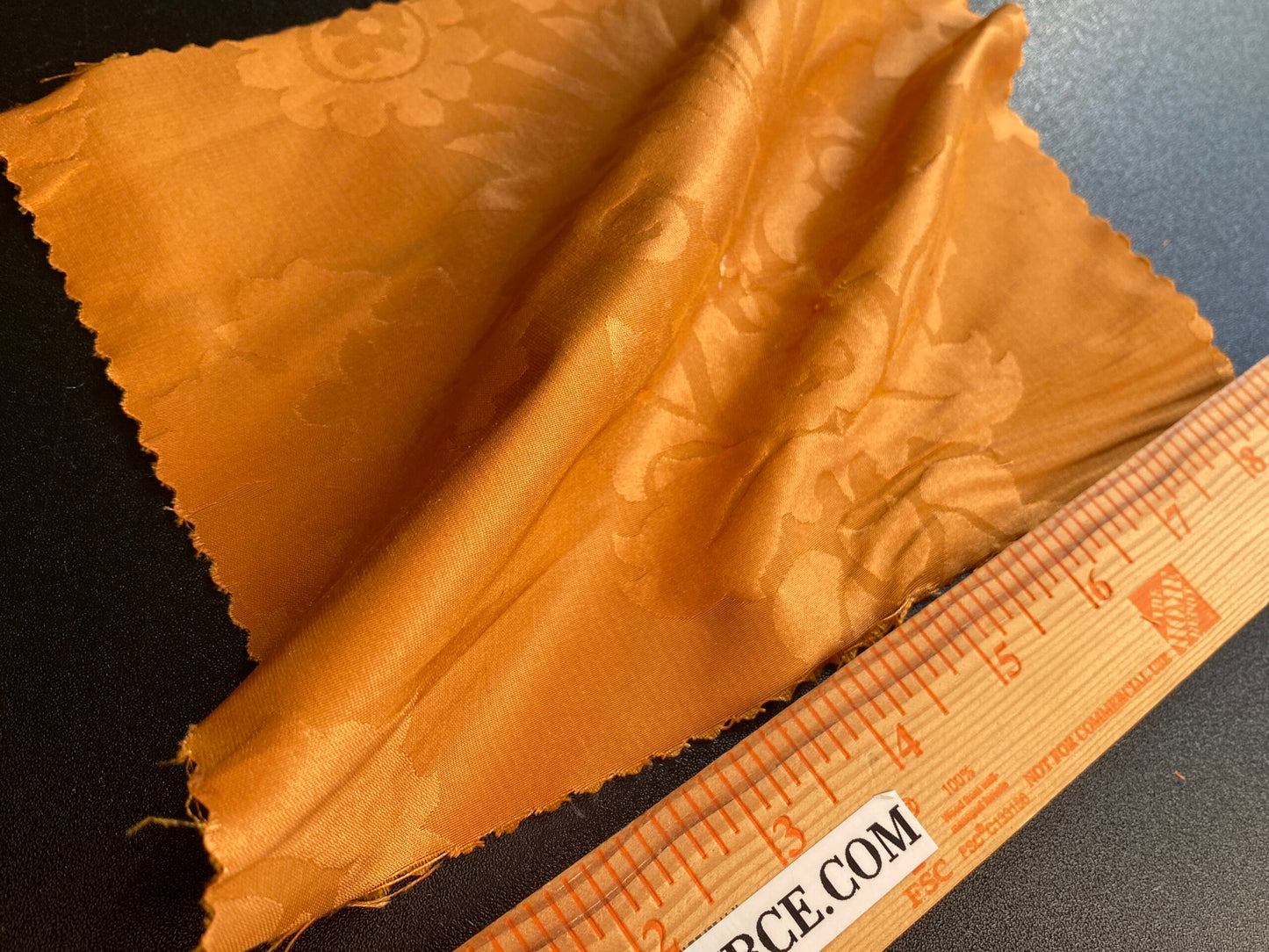 Simple Greek Damask 100% Silk Sunset Red Gold Rose