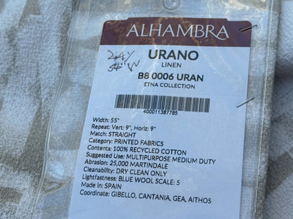 5 Berkbox109 Scalamandre Alhambra Urano Linen Beige White Abstract Cotton 2.4yd x54" wide