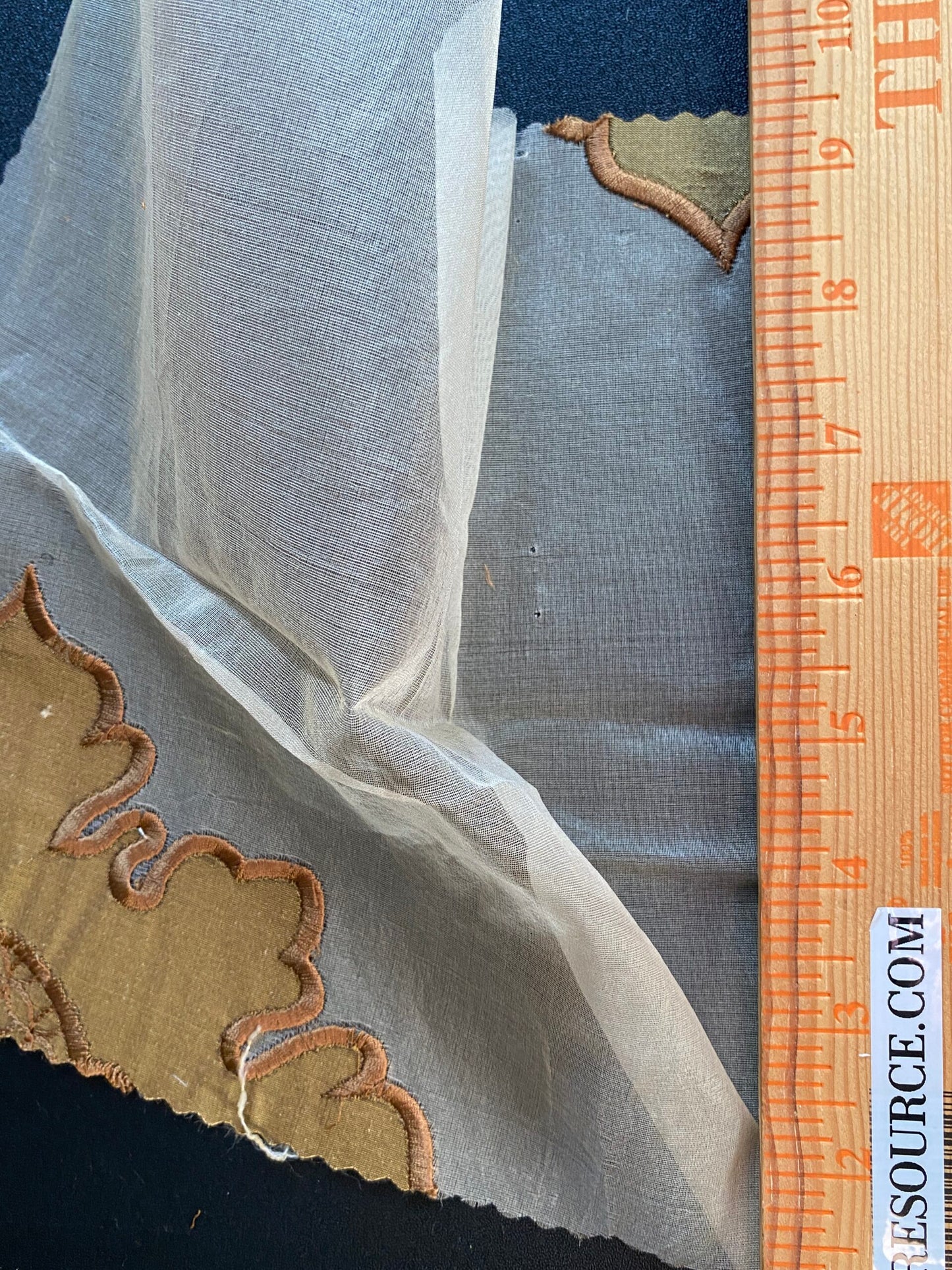 Divinity 100% Silk Organza with Medallion Embroidery Copper Gold