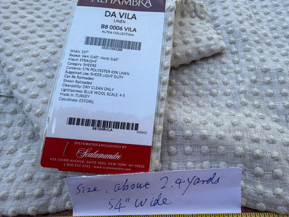 7 Berkbox109 Scalamandre Alhambra Da Vila Linen Small Scale Texture Polyester Linen 2.4yd x54" wide