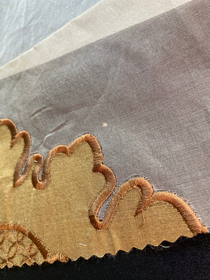 Divinity 100% Silk Organza with Medallion Embroidery Copper Gold