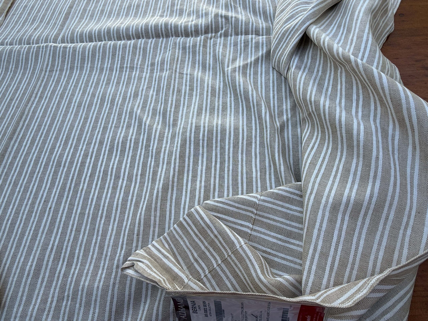 9 Berkbox109 Scalamandre Alhambra Bernia Linen Cotton Linen Stripe 2.4yd x54" wide