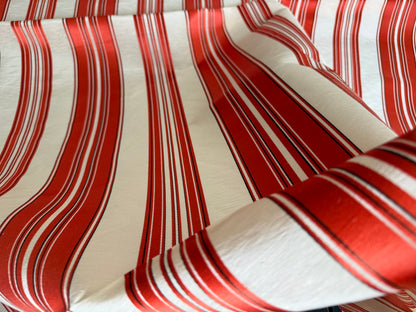 Brunschwig &amp; Fils Vilmorin Satin Stripe Coral Red Pink MSRP USD 290/y by yard