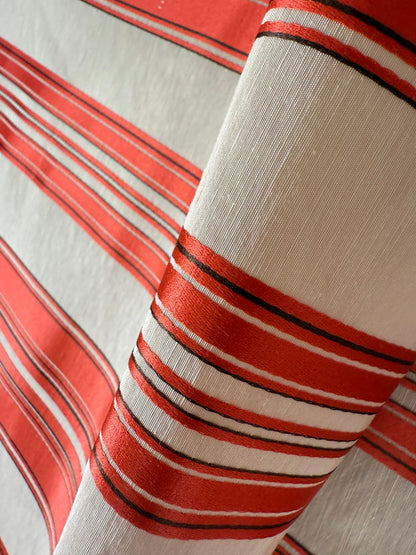 Brunschwig &amp; Fils Vilmorin Satin Stripe Coral Red Pink MSRP USD 290/y by yard