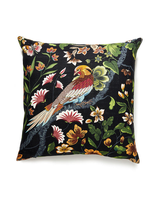 Scalamandre Botany Bay 24 X 24 - Black Ruby Decorative Pillow