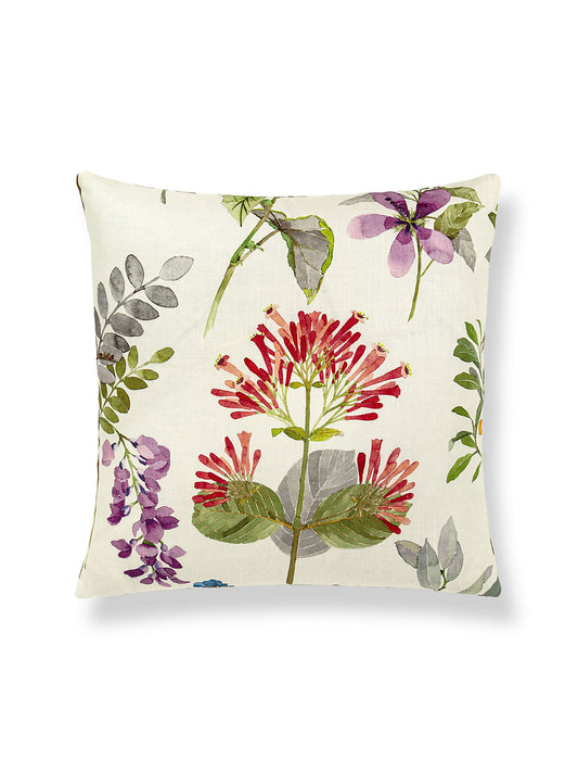 Scalamandre Sissinghurst 22 X 22 - Coral / Multi Decorative Pillow