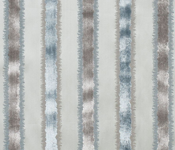 Special Order Scalamandre Old World Weavers Tai Lao Stripe Mist Ikat Stripe Velvet White Blue Gray MSRP USD632/Y