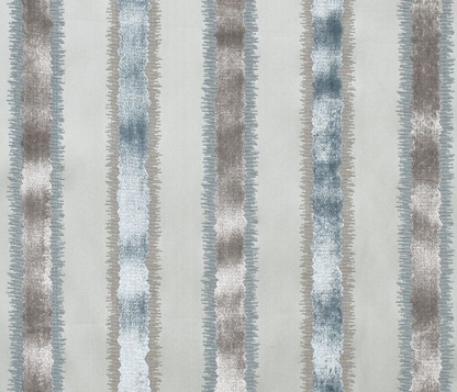 Special Order Scalamandre Old World Weavers Tai Lao Stripe Mist Ikat Stripe Velvet White Blue Gray MSRP USD632/Y