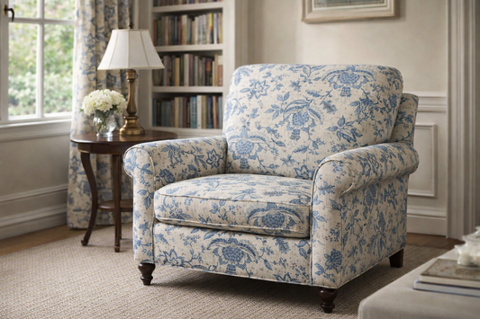 2+1.8y Lee Jofa Olivet Sheer Jacobean Flower Birds Blue &amp; White 100% Cotton Sheer